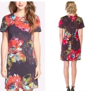 Trina Turk Natasha Floral Dress 6 Women Kneel Length Pencil Lined Boho Coastal